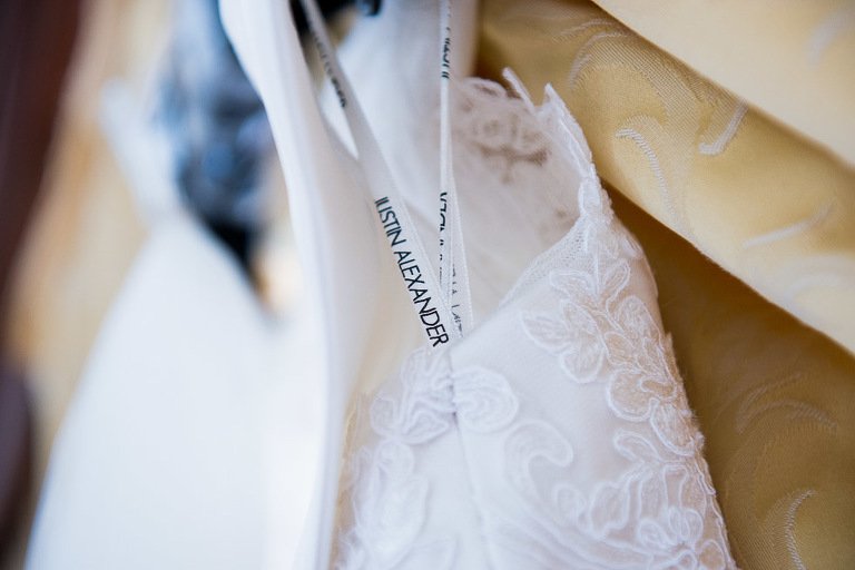 Stanhill Court Wedding Photographer - Wedding Dress hanging