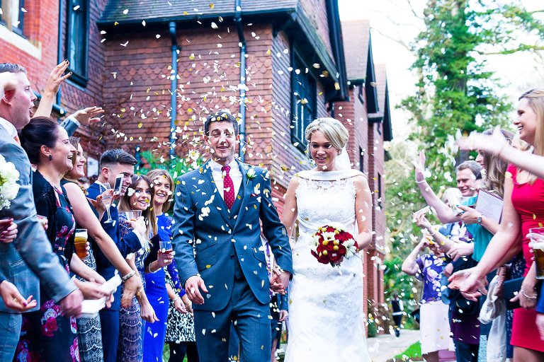 Stanhill Court Wedding Photographer - confetti picture