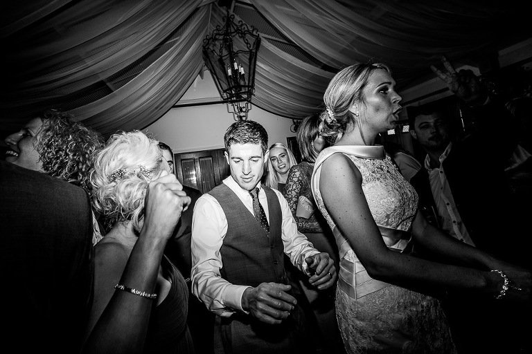 Stanhill Court Wedding Photographer - Groom on Dancefloor