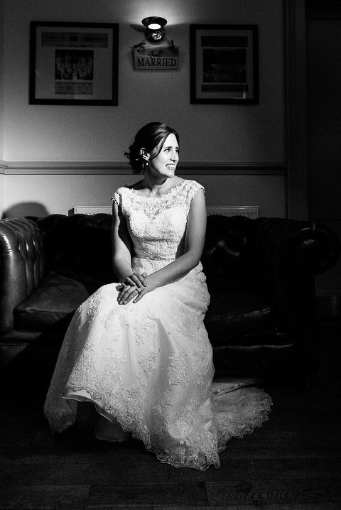 Hollywood style bride portrait with lowel id light