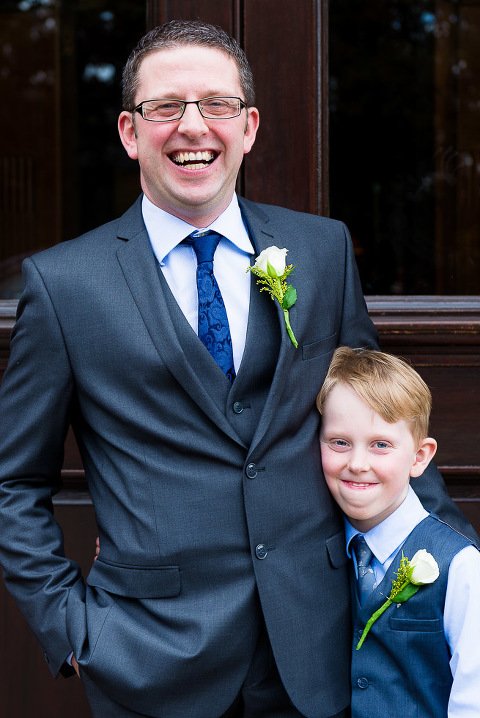  Dovecliff Hall Hotel Wedding Photographer- Groom and son before ceremony