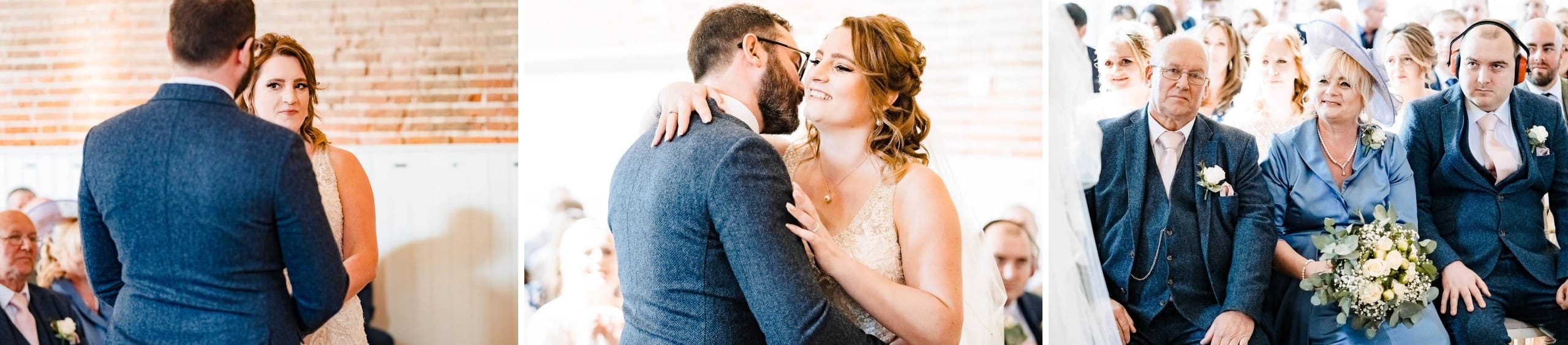Couple exchanging vows or sharing a moment during their wedding ceremony. — Wedding at Manor Mews, Norfolk